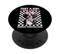 Solo una Chica a la Que le encantan los Perros de montaña de Berna Coquette Bow PopSockets PopGrip Adhesivo