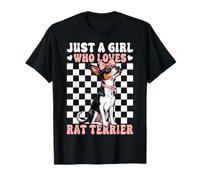 Solo una Chica a la Que le encantan los Rat Terriers Rat Terrier Dog Coquette Camiseta