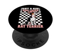 Solo una Chica a la Que le encantan los Rat Terriers Rat Terrier Dog Coquette PopSockets PopGrip Adhesivo