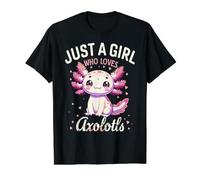 Solo una Chica ama a Axolotls Kawaii Cute Girls Women Camiseta gráfica económica, Hombre, Negro, XL