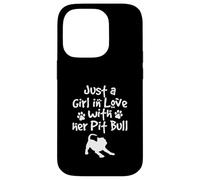 Solo una Chica Enamorada de su Amante de los Perros Pittie Pit Bull Carcasa para iPhone 14 Pro