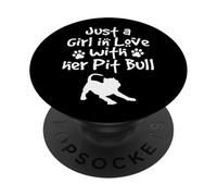 Solo una Chica Enamorada de su Amante de los Perros Pittie Pit Bull PopSockets PopGrip Adhesivo