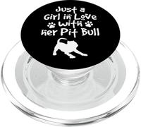 Solo una Chica Enamorada de su Amante de los Perros Pittie Pit Bull PopSockets PopGrip para MagSafe