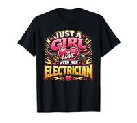 Solo una Chica Enamorada de su Electricista Electricista Divertido Camiseta