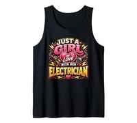Solo una Chica Enamorada de su Electricista Electricista Divertido Camiseta sin Mangas