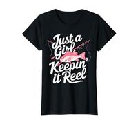 Solo una chica manteniéndolo carrete pesca Fisher Girl Camiseta