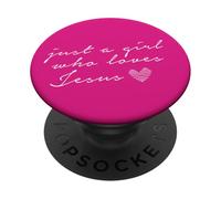 Solo una Chica Que ama a Jesús, Lindo día de San Valentín, Cristiano PopSockets PopGrip Adhesivo