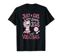 Solo una Chica Que ama a Jesús y al Voleibol Camiseta