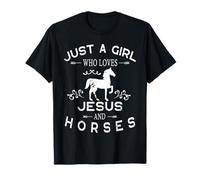 Solo Una Chica Que Ama A Jesús Y Los Caballos Camiseta