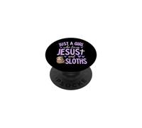 Solo una Chica Que ama a Jesús y Perezosos Christian Cute PopSockets PopGrip Adhesivo