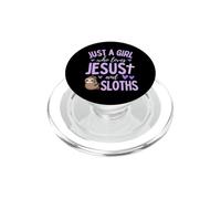Solo una Chica Que ama a Jesús y Perezosos Christian Cute PopSockets PopGrip para MagSafe