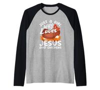Solo Una Chica Que Ama A Jesús Y Pollos Christian Farm Camiseta Manga Raglan