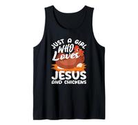 Solo Una Chica Que Ama A Jesús Y Pollos Christian Farm Camiseta sin Mangas