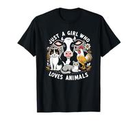 Solo una chica que ama a los animales para niñas que aman a los animales Camiseta
