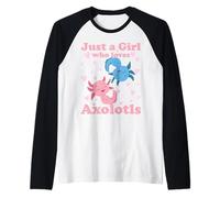 Sólo una Chica Que ama a los Axolotl Axolotl Cute Kawaii Des Camiseta Manga Raglan