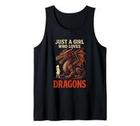 Solo una Chica Que ama a los Dragones Fantasía Fuego mítico Camiseta sin Mangas