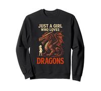 Solo una Chica Que ama a los Dragones Fantasía Fuego mítico Sudadera