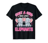 Solo una Chica Que ama a los Elefantes Lindo dúo Camiseta