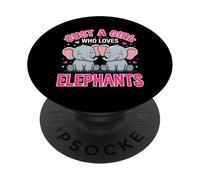 Solo una Chica Que ama a los Elefantes Lindo dúo PopSockets PopGrip Adhesivo