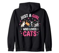 Solo una Chica Que ama a los Gatos Lindos Gatitos Kawaii Sudadera con Capucha
