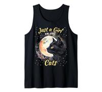 Solo una chica que ama a los gatos Mujeres que aman los gatos negros góticos Camiseta sin Mangas