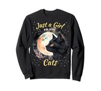 Solo una chica que ama a los gatos Mujeres que aman los gatos negros góticos Sudadera