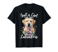 Solo una chica que ama a los labradores retrievers Yellow Cream Labs Camiseta