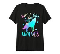 Sólo una Chica Que ama a los Lobos - Amante de los Lobos Camiseta Premium
