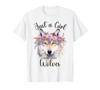 Solo una Chica Que ama a los Lobos, niñas Amantes de los Lobos, Mujeres pequeñas Camiseta