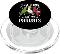 Solo una chica que ama a los loros Funny Parrot lover Chica PopSockets PopGrip para MagSafe