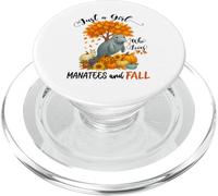 Solo una Chica Que ama a los manatíes y el otoño Gracioso Acción de Gracias PopSockets PopGrip para MagSafe