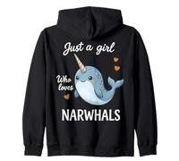 Solo una Chica Que ama a los narvales Sudadera con Capucha