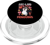 Solo una Chica Que ama a los pingüinos Lindo Amante de los pingüinos PopSockets PopGrip para MagSafe