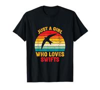 Solo una chica que ama a los vencejos Retro Sunset Swifts amantes Camiseta