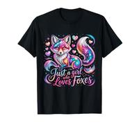 Solo una Chica Que ama a los Zorros Lindos Amantes de los Animales de Zorro para niñas Camiseta