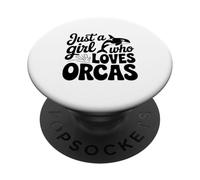 Solo una Chica Que ama a Orcas Marine Life Lover PopSockets PopGrip Adhesivo