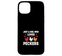 Solo una Chica Que ama a Peckers Amante de los Animales de Granja Carcasa para iPhone 15 Plus