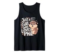 Solo una chica que ama a Phil Cute Groundhog Day Punxsy Girls Camiseta sin Mangas