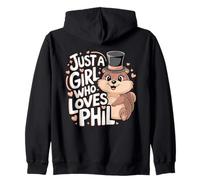 Solo una chica que ama a Phil Cute Groundhog Day Punxsy Girls Sudadera con Capucha