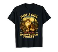 Solo una Chica Que ama a su dueño de Wegie de Gato del Bosque Noruego Camiseta gráfica económica