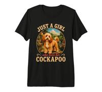 Solo una Chica Que ama a su Perro Cockapoo Mamá Dueño Camiseta Premium