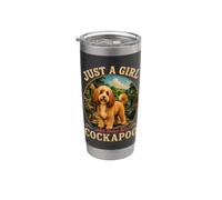 Solo una chica que ama a su perro Cockapoo Mamá Dueño Vaso térmico de acero inoxidable de doble pared
