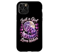 Solo una Chica Que ama a Wolves Moon, Lindas Chicas de Lobos morados Carcasa para iPhone 11 Pro