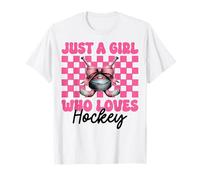 Solo una chica que ama al jugador de hockey Hockey Girl Coquette Bow Camiseta