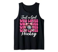 Solo una chica que ama al jugador de hockey Hockey Girl Coquette Bow Camiseta sin Mangas