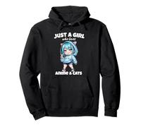 Solo una Chica Que ama Anime y Gatos Chibi Otaku Animales Sudadera con Capucha