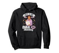 Solo Una Chica Que Ama El Anime Y Dibujar Afro Anime Lover Sudadera con Capucha