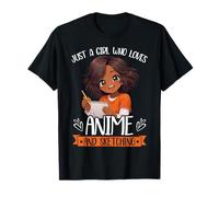 Solo Una Chica Que Ama El Anime Y Dibujar Afro Negro Anime Camiseta