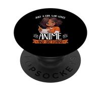 Solo Una Chica Que Ama El Anime Y Dibujar Afro Negro Anime PopSockets PopGrip Adhesivo
