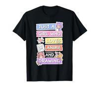 Solo una Chica Que ama el Anime y Dibujar Arte Lindo Camiseta